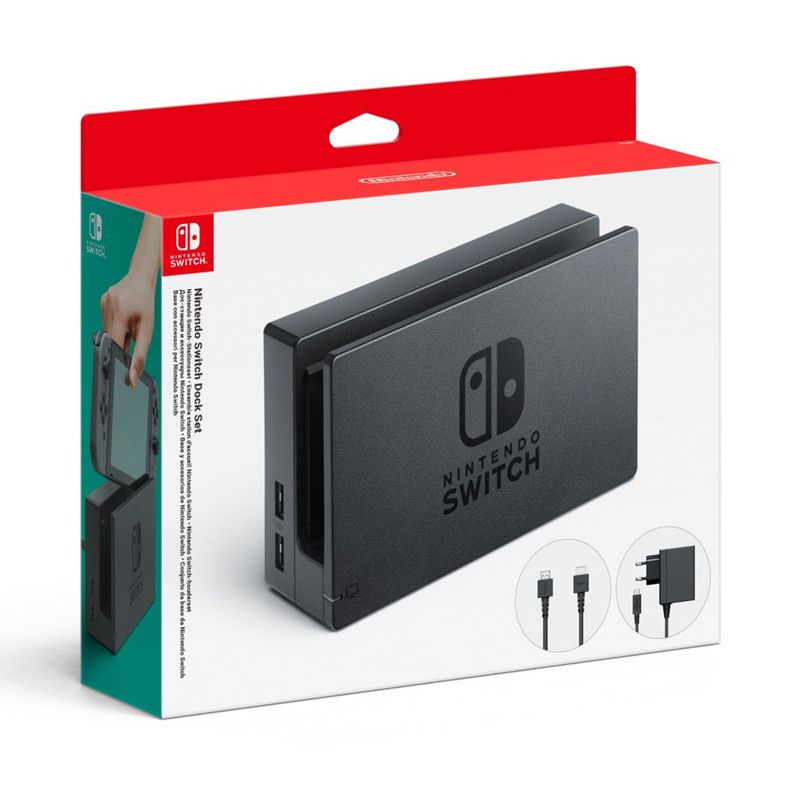 NINTENDO - DockSet Base adaptador de corriente y hdmi Switch Original