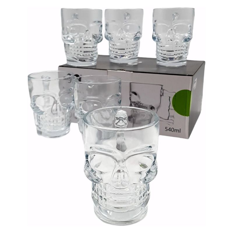 GENERICO - Vasos Cerveceros Set 6 Piezas Shop 300ml Calavera