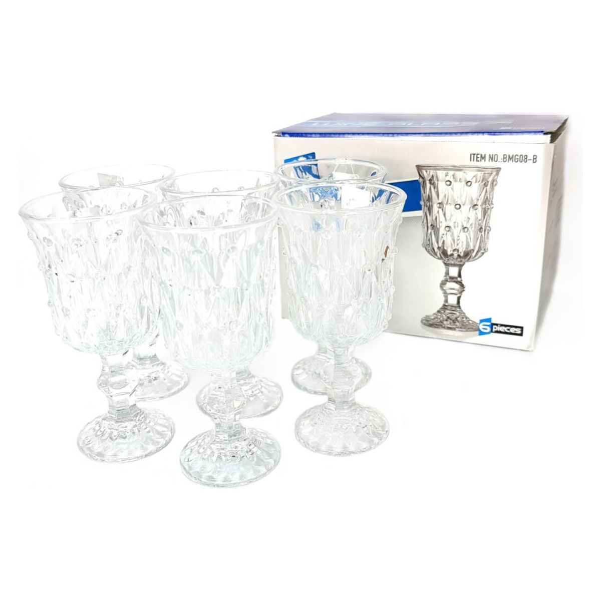 MOGA - Copas De Vidrio Para Vino 6 Pzas