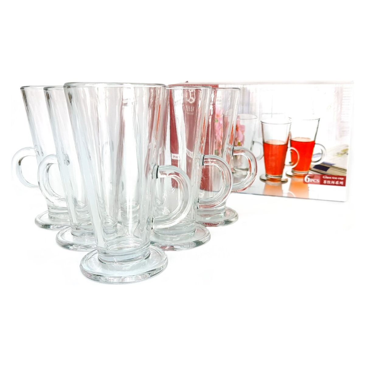 MOGA - Set De Tazas De Vidrio Para Café 6 Pzas