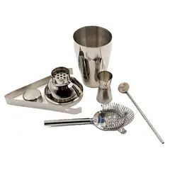MOGA - Coctelera Pinzas Batidor Acero Inox 21Cm Set 7 Pcs