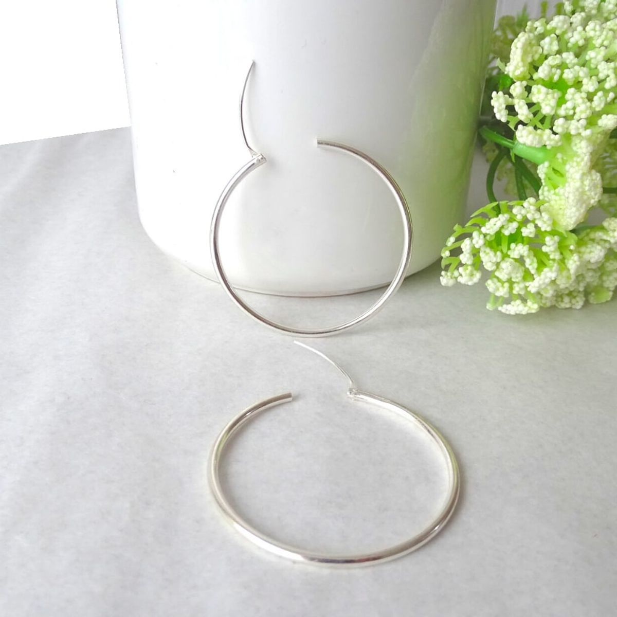 MABELITA - Aros De Plata 925 Argollas 40 Mm