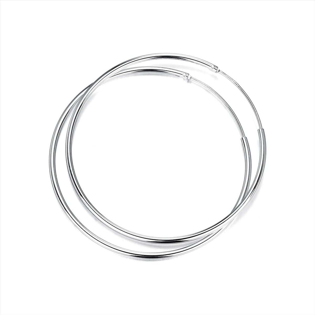 MABELITA - Aros De Plata 925 Argollas 50 mm