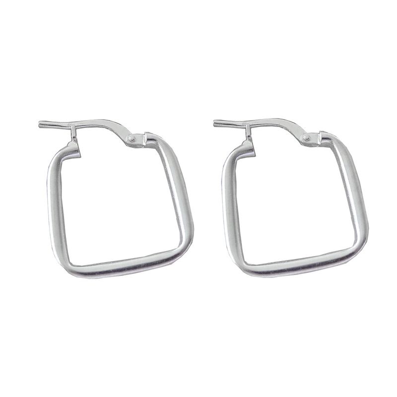 MABELITA - Aros De Plata 925 Argollas Cuadradas