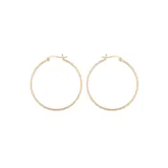 MABELITA - Aros Argollas De Plata Baño De Oro Facetadas 40 mm
