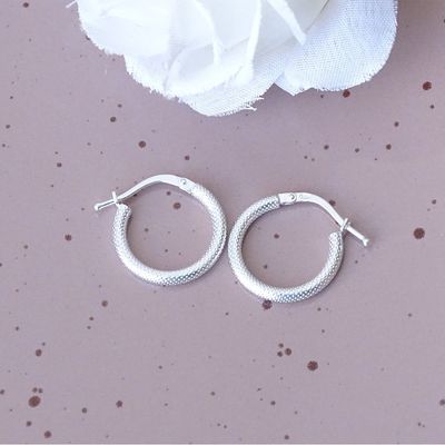 Imagen 2 del producto Argollas Satinadas 16 mm - Plata 925