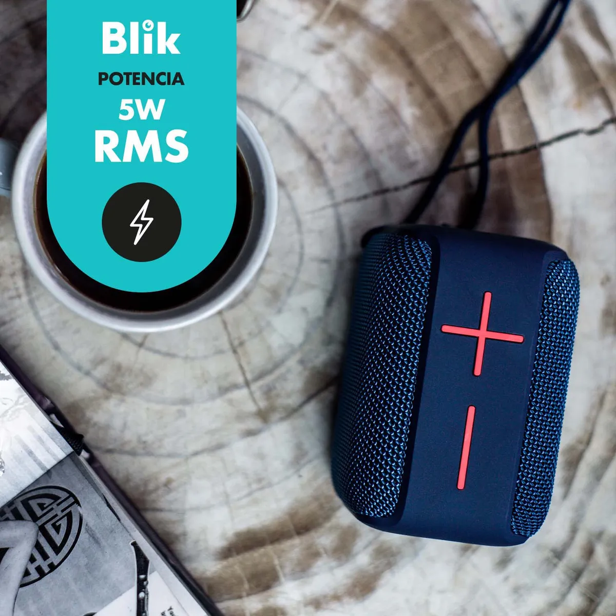 BLIK - Parlante Bluetooth Portátil Blik Joy Azul 5W IPX6 8 Hrs
