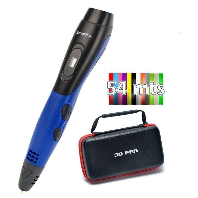 SMAFFOX - Lápiz impresora 3D SM-01 PLA ABS con pantalla LCD - azul