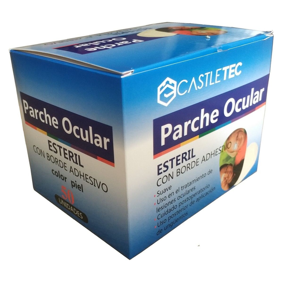CASTLETEC - Parche Ocular Adhesivo Color Piel Caja 50 Unidades