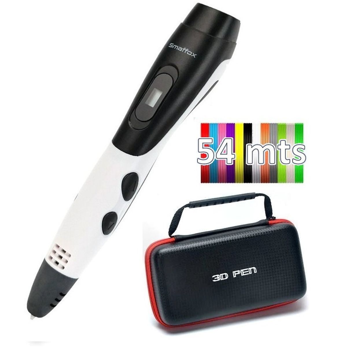 SMAFFOX - Boligrafo Lápiz impresora 3d SM-01 con 54 mts filamentos