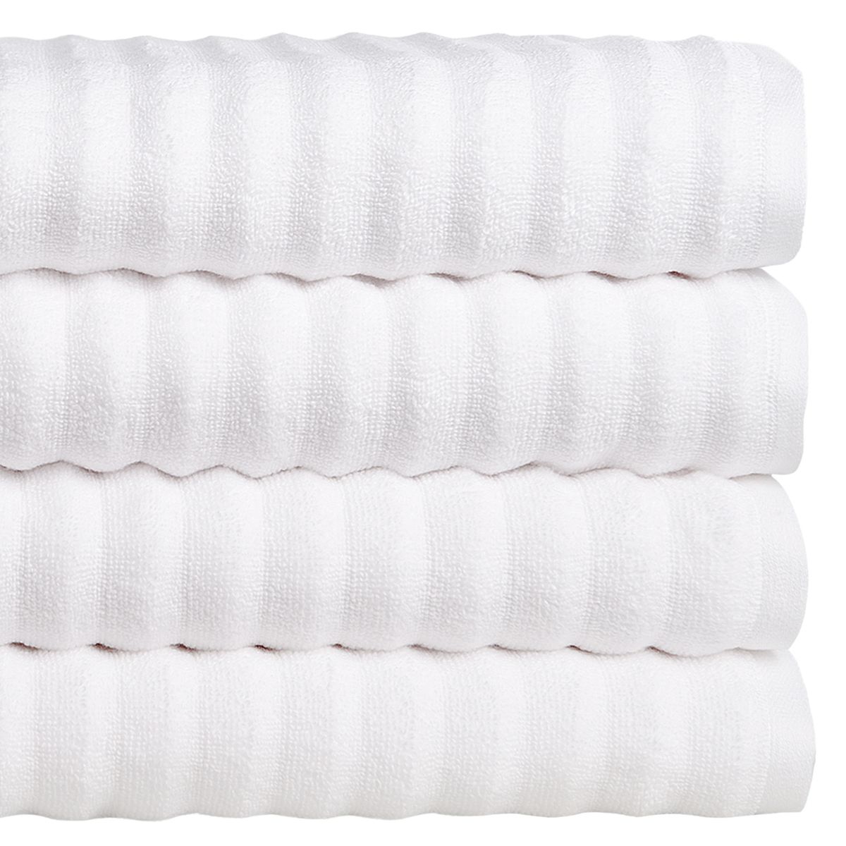 HOHOS CASA - Set 2 toallas mano y 2 toallas baño, diseño Ola, 100% algodón, 600 gr.