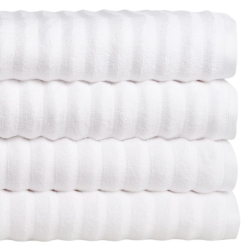 HOHOS CASA - Set 2 toallas mano y 2 toallones baño, diseño Ola, 100% algodón, 600 gr.