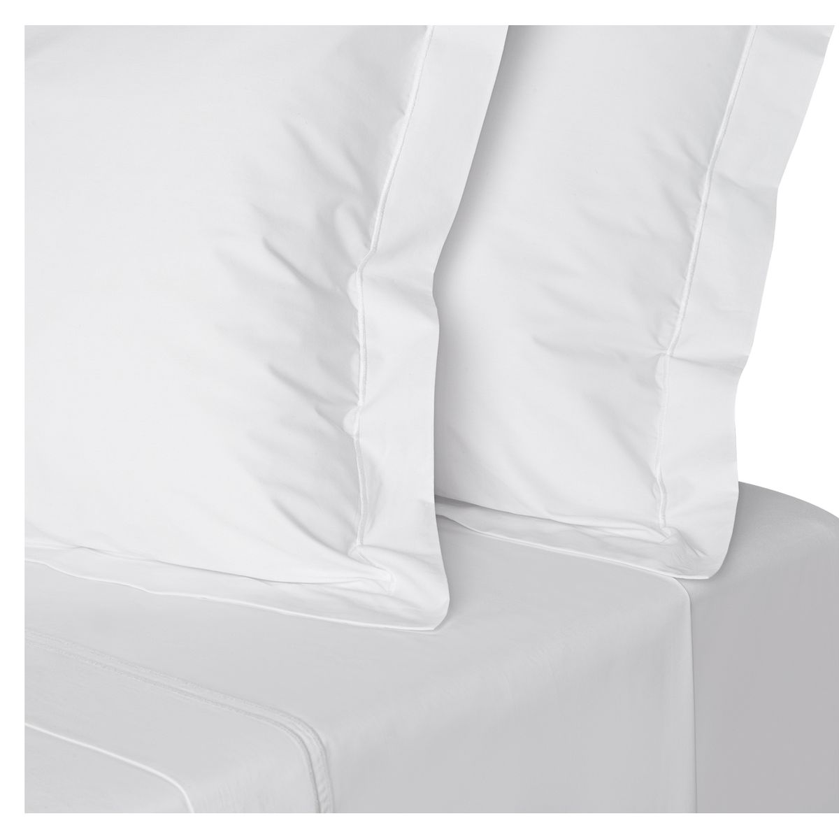 HOHOS CASA - Juego sábanas 2 plazas Premium 300 hilos 100% alg, doble festón blanco