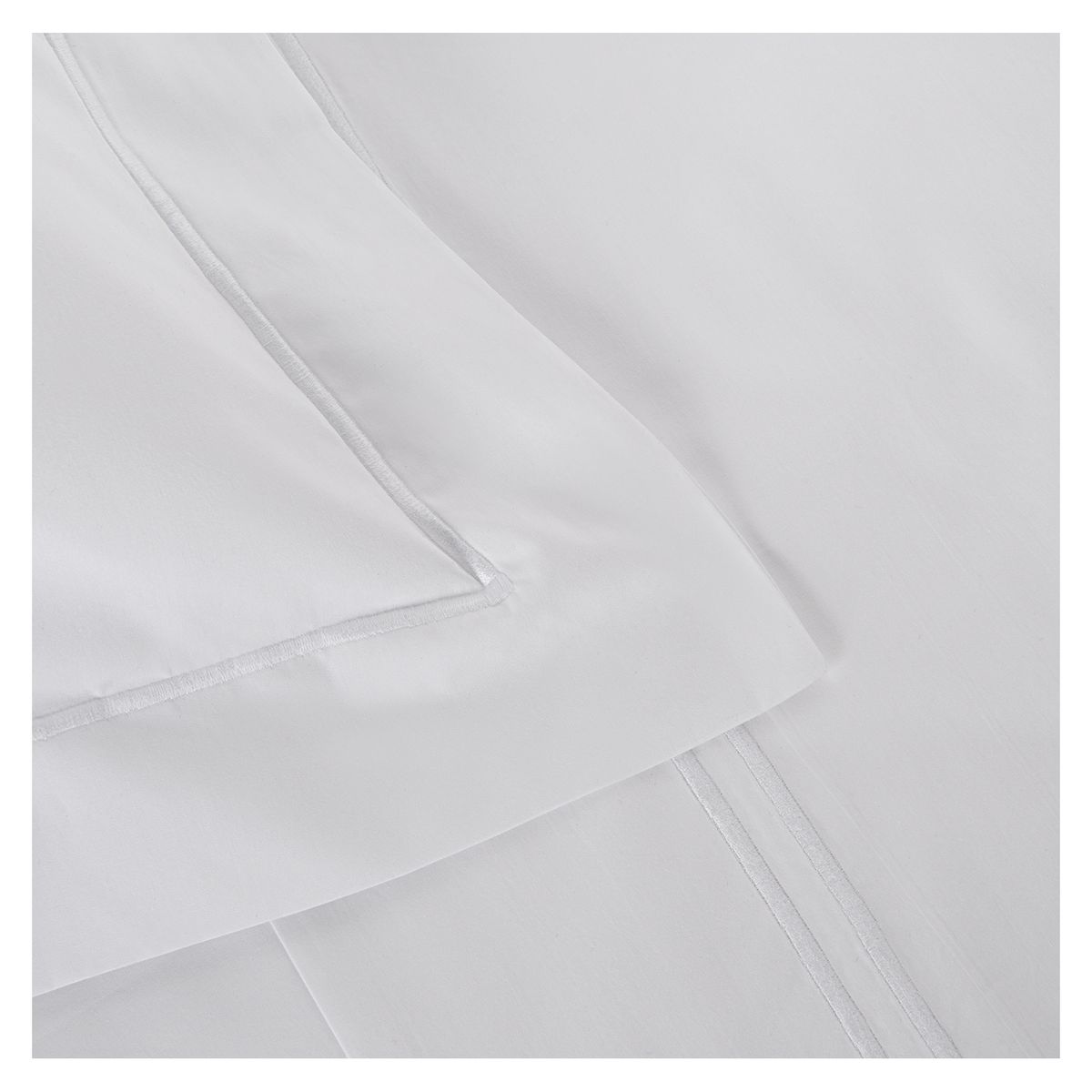 HOHOS CASA - Juego sábanas 2 plazas Premium 300 hilos 100% alg, doble festón blanco