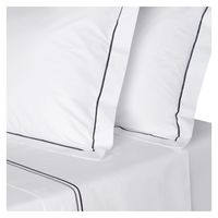 Juego sábanas King Premium 300H 100 alg doble festón aceroplata