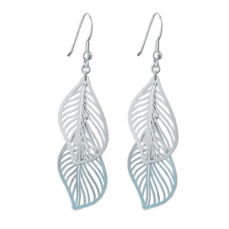 MABELITA - Aros De Plata 925 Hojas Dobles En Filigrana