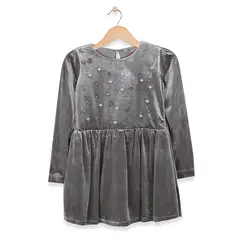 PILLIN - Vestido Algodón Invierno Niña Gris