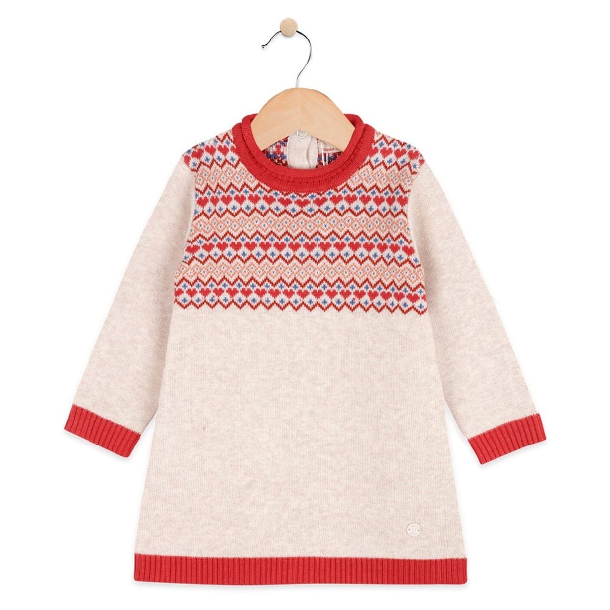 PILLIN - Vestido Tejido Bebe Algodón Invierno Niña Beige PILLIN