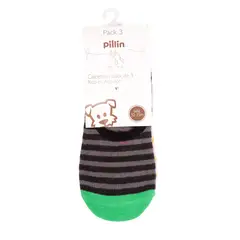 PILLIN - Calcetín Pack De 3 Pares Algodón Verano Niño Multicolor