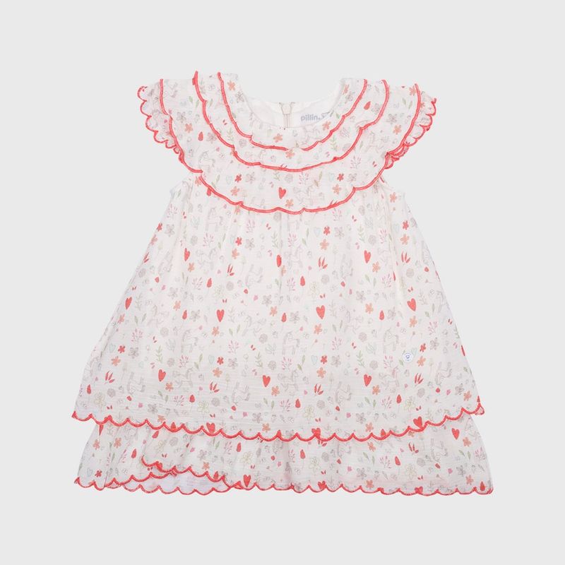 PILLIN - Vestido Verano Bebé Niña Blanco Pillin PILLIN