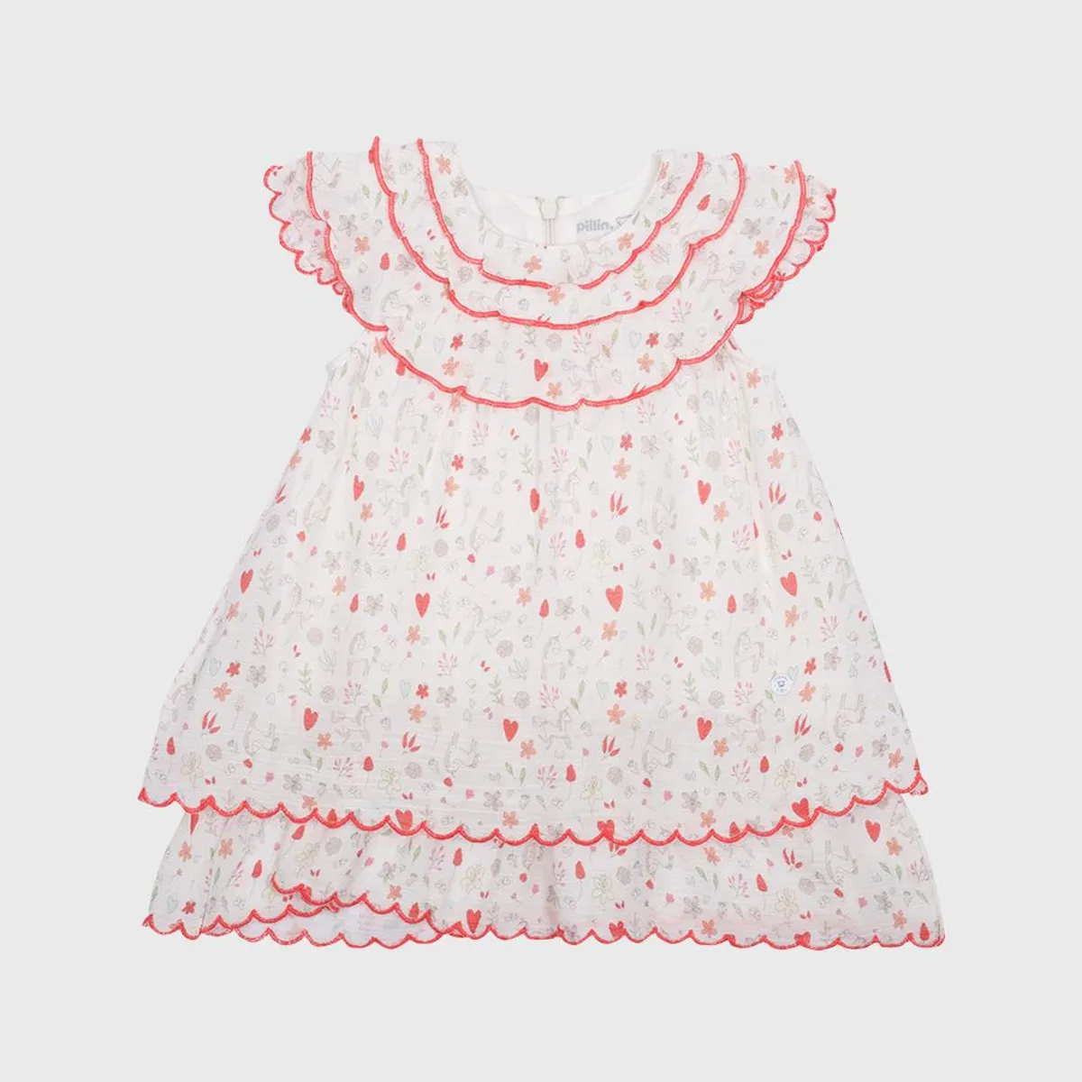 PILLIN - Vestido Verano Bebé Niña Blanco Pillin PILLIN