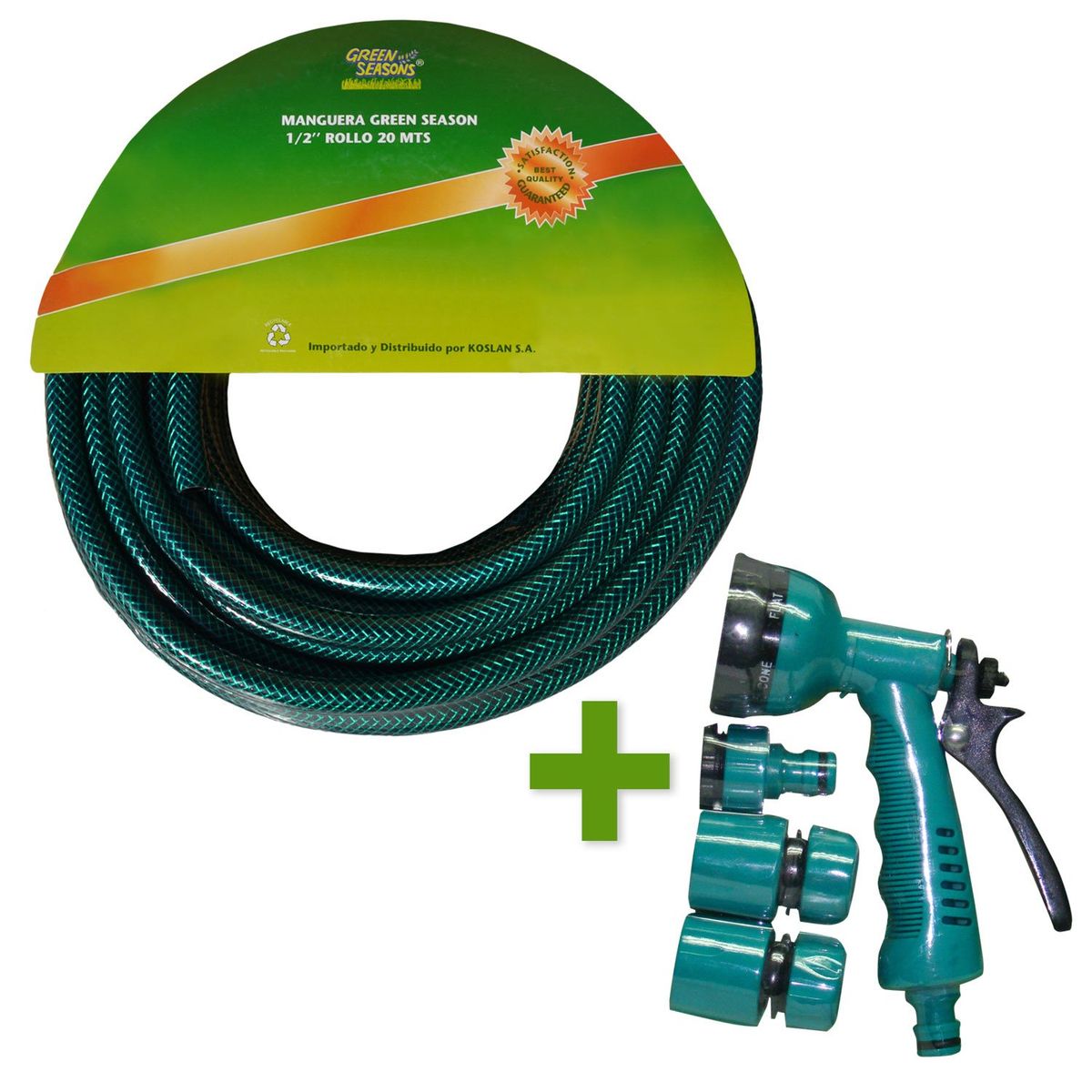 GREEN SEASON - Manguera Jardín 1/2  20mts + Pistola 6 Posición Green Season