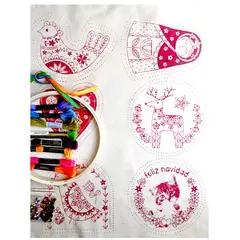 EMPORIO CURANIPE - Kit Bordado 6 Adornos Navidad