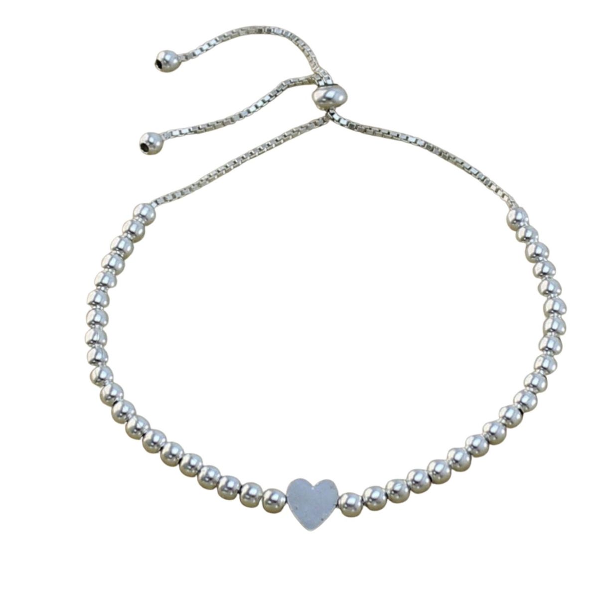 MABELITA - Pulsera De Plata Ajustable De Corazón
