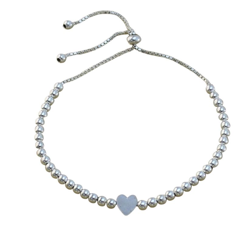 MABELITA - Pulsera De Plata Ajustable De Corazón
