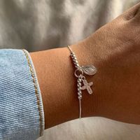 Pulsera Ajustable De Plata Denario
