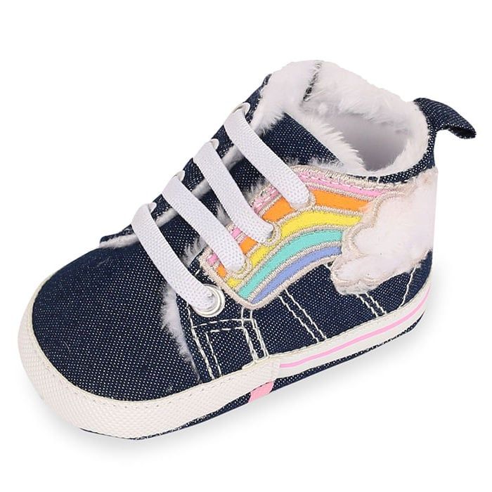 Zapatilla Bebé Algodón Invierno Niña Denim