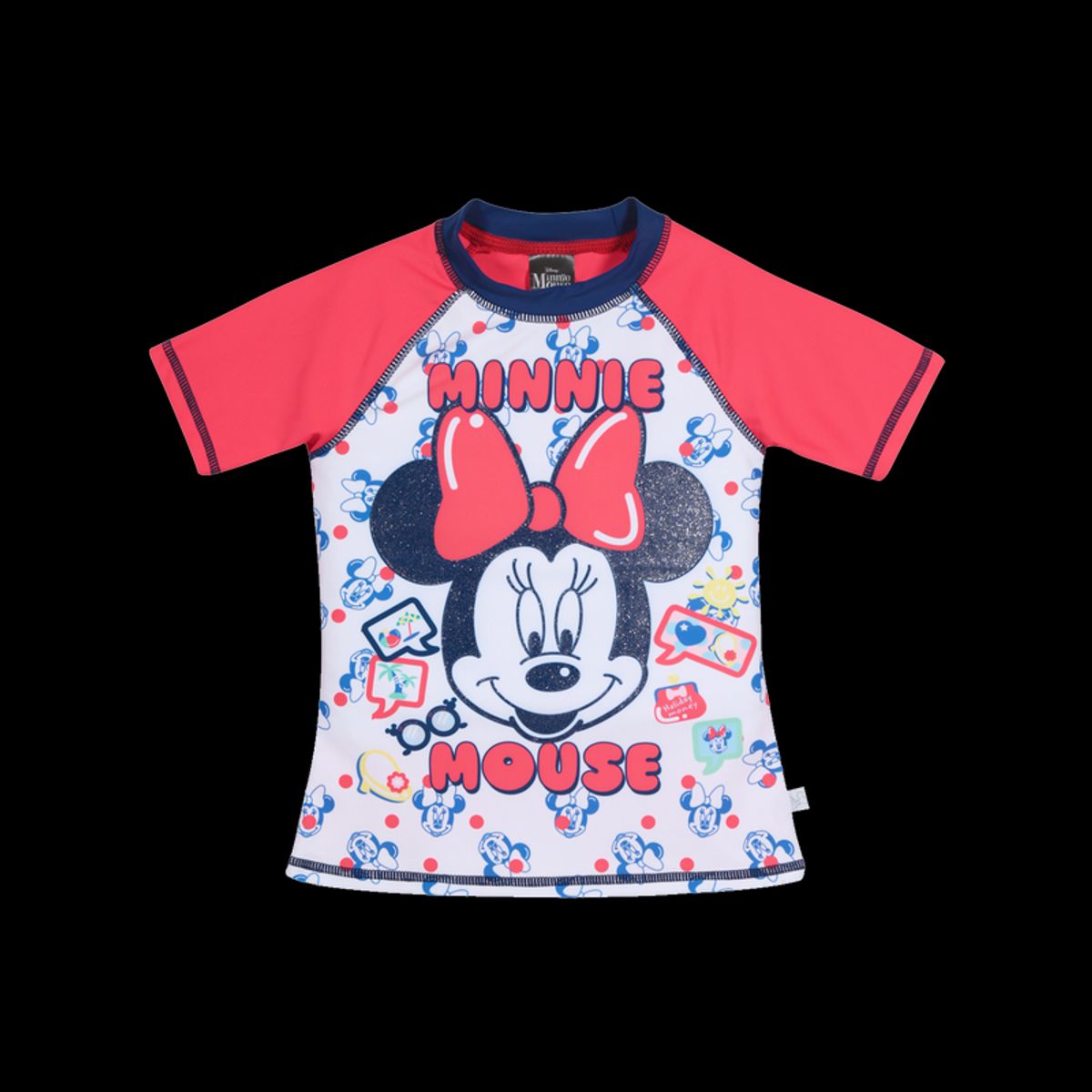 DISNEY - Niña Polera UV+50 Minnie Mouse Disney Blanco-Azul DISNEY