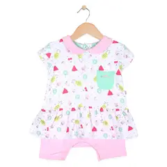PILLIN - Mameluco Bebe Algodón Verano Niña Rosado