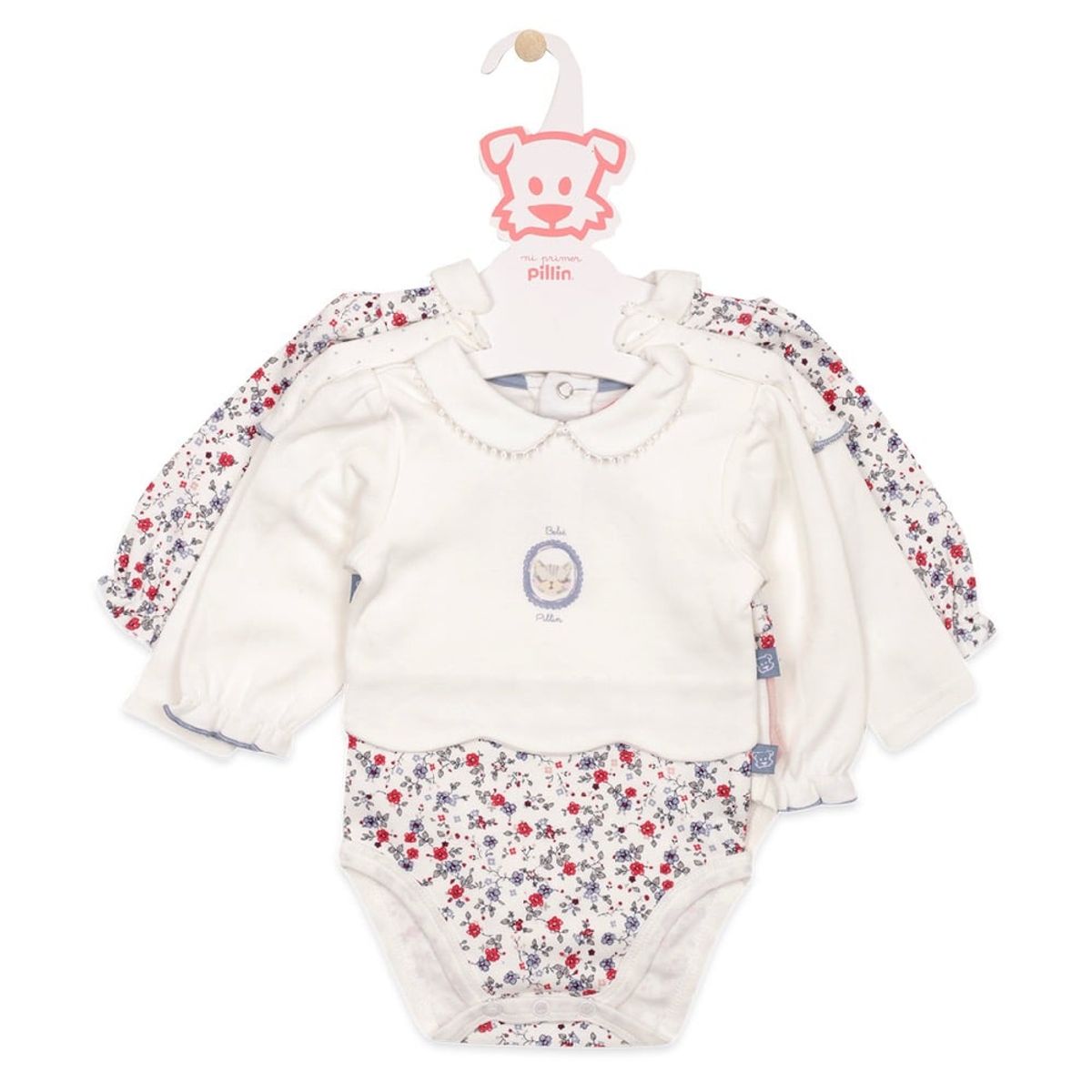 PILLIN - Body Bebe Pack 3 Pcs Algodón Invierno Niña Multicolor PILLIN