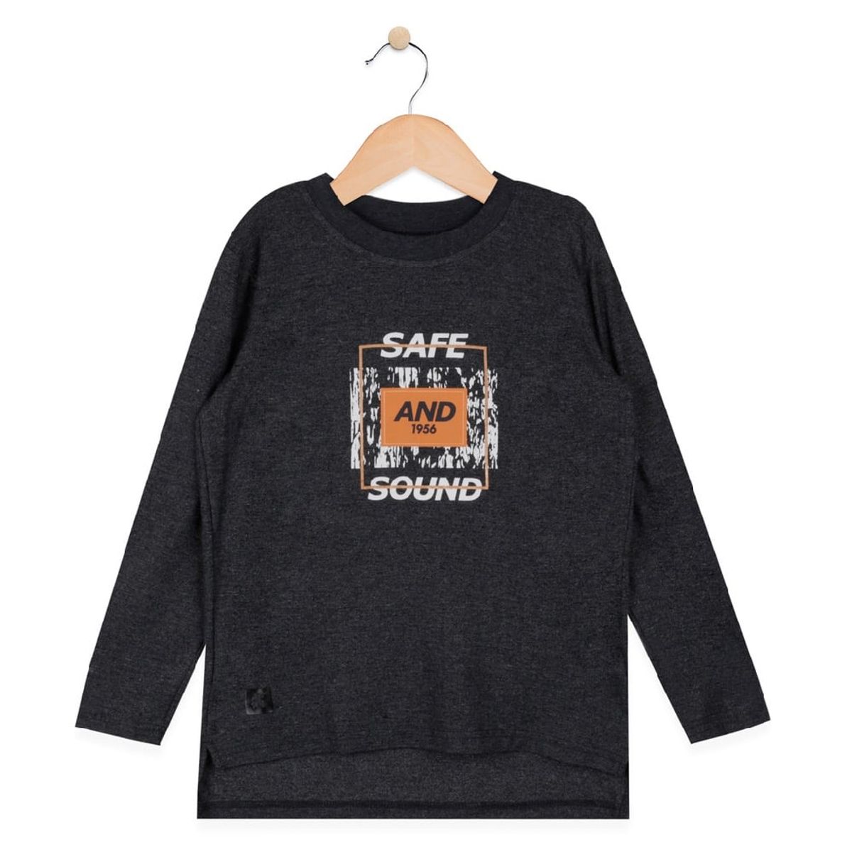 PILLIN - Polera Manga Largaarga Niño Gris Oscuro Pillin PILLIN