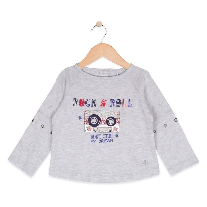 PILLIN - Polera M/L Bebe Algodón Invierno Niña Gris PILLIN