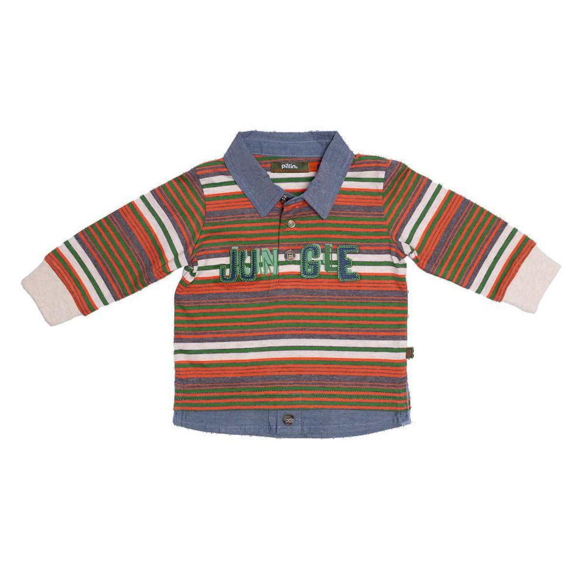 PILLIN - Polera Jungla Algodón Invierno Niño Verde PILLIN