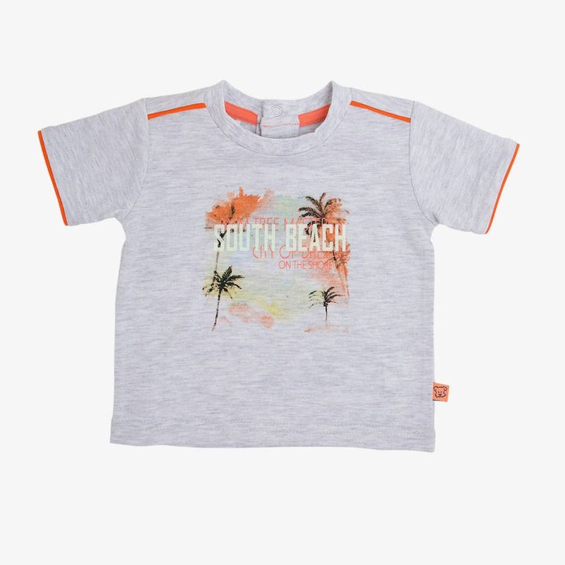 PILLIN - Polera Palmeras Niño Gris Pillin - Gris