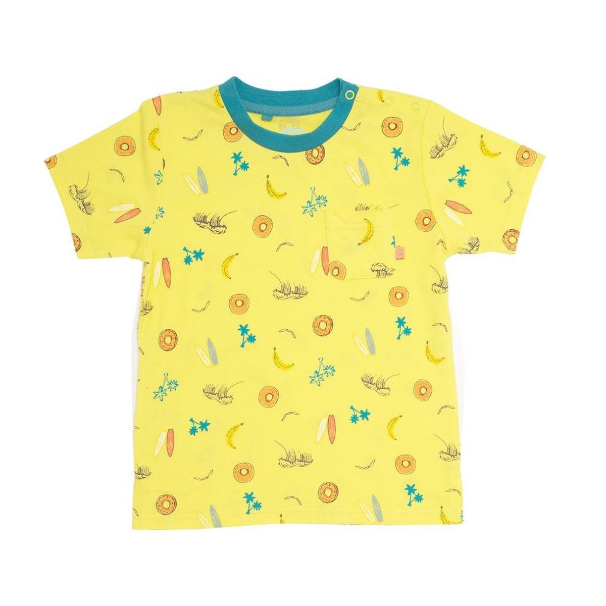 PILLIN - Polera Full Estampada Algodón Verano Niño Amarillo PILLIN