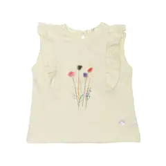 PILLIN - Polera Manga Corta Bebe Niña Amarillo