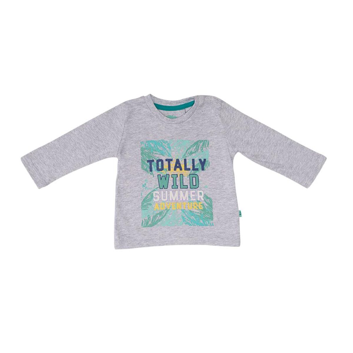 PILLIN - Polera Manga Larga Bebe Niño Gris Claro Pillin PILLIN