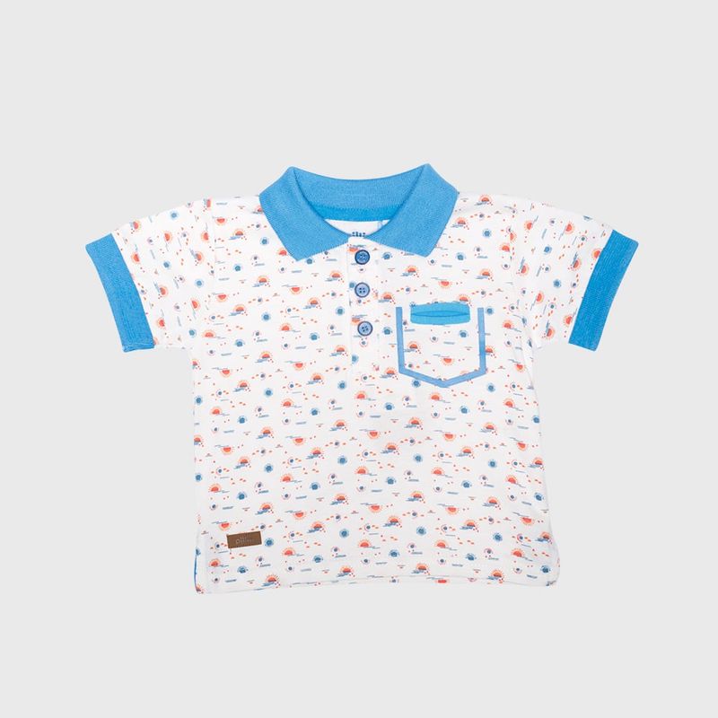 PILLIN - Polera Bebé Algodón Verano Niño Blanco PILLIN