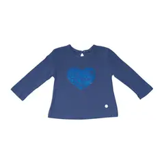 PILLIN - Polera Manga Larga Bebe Niña Azul