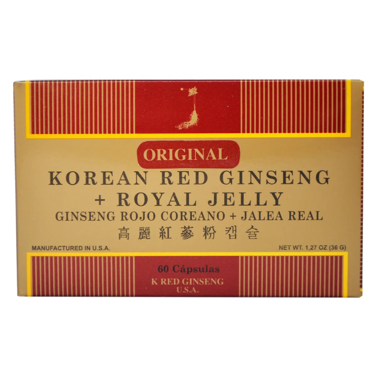 CHEONGKWANJANG - ENERGIZANTE - GINSENG KOREANO + JALEA REAL (ROYAL JELLY) X 60 CAPSULAS