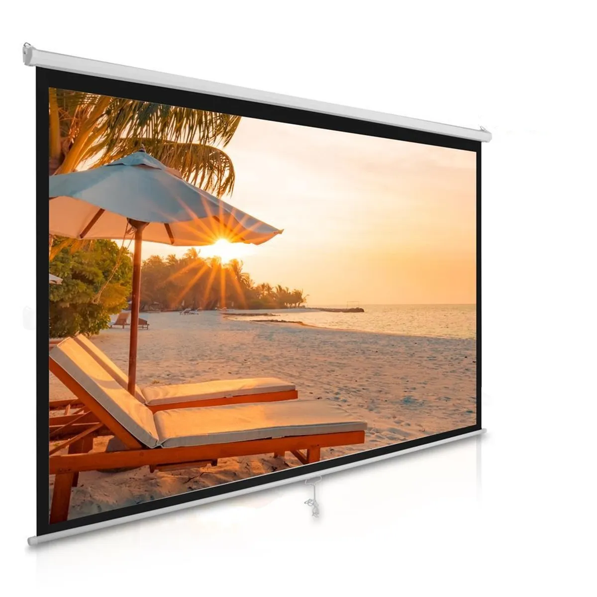 PYLE - Pantalla Telón Para Proyector Roller 100 Pulgadas 220x125cm