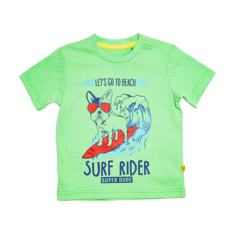PILLIN - Polera Bebe Algodón Verano Niño Verde PILLIN