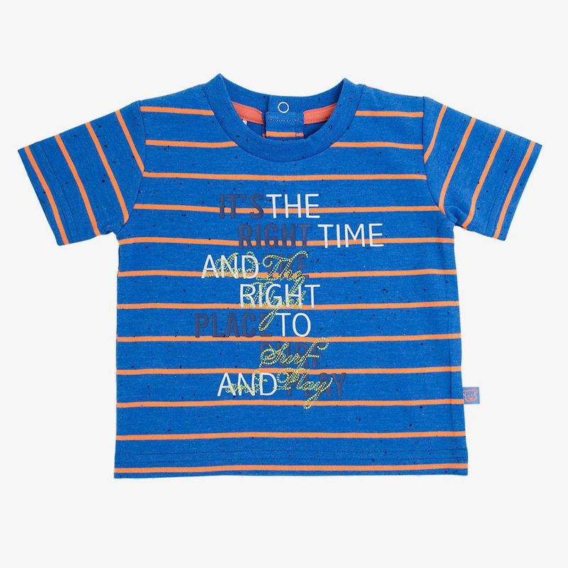 PILLIN - Polera Listada Algodón Verano Niño Azul - Azul