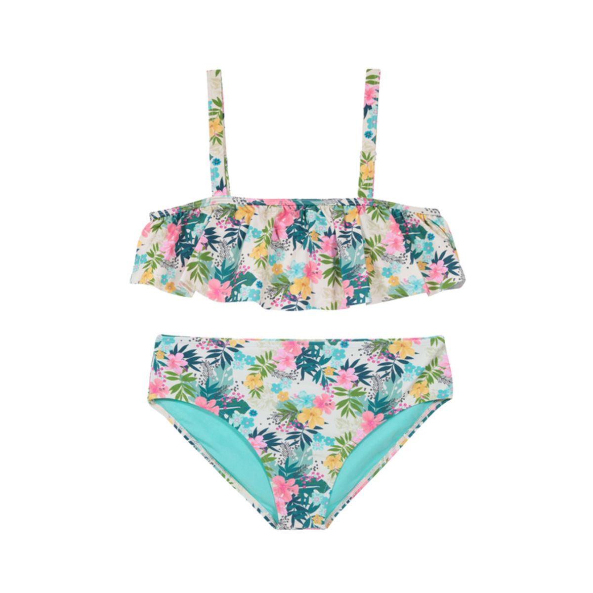 H2O WEAR - Traje de Baño Teens Niña Bikini UV30 H2O Wear Estampado Flores Beige - Crema