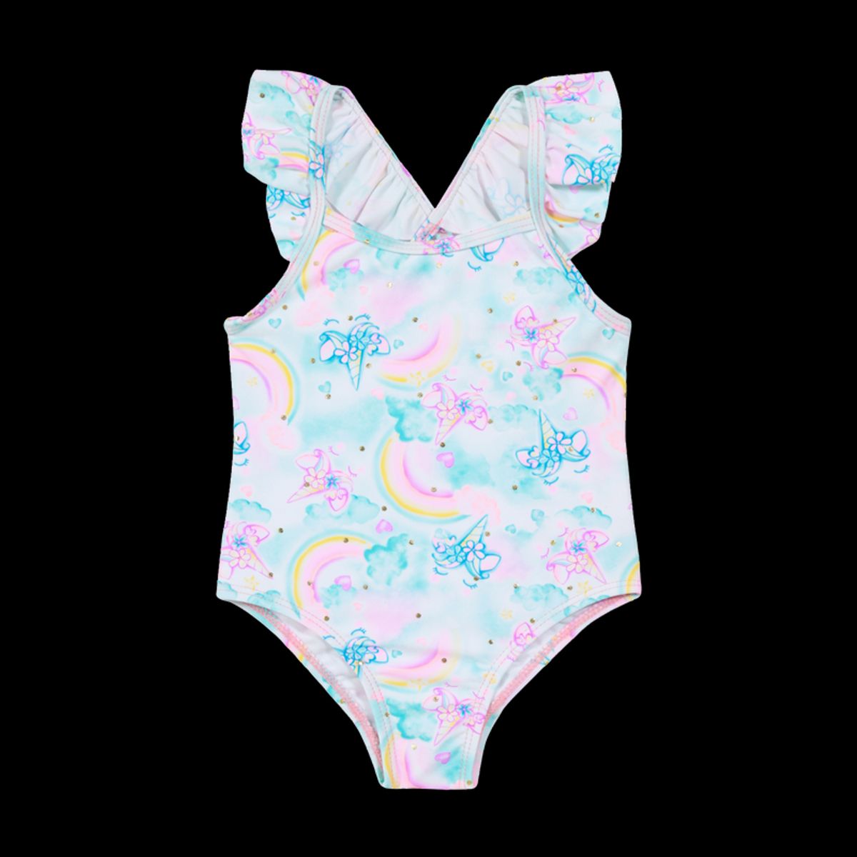 H2O WEAR - Bebé Niña Traje de Baño UV+30 Vuelos Folia Blanco H2O WEAR