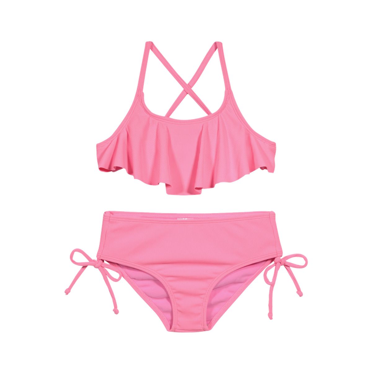 H2O WEAR - Niña Bikini H2O Wear UV+30 Rib Liso Vuelo Rosa H2O WEAR